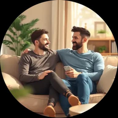 pareja riendo