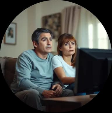 pareja viendo tv
